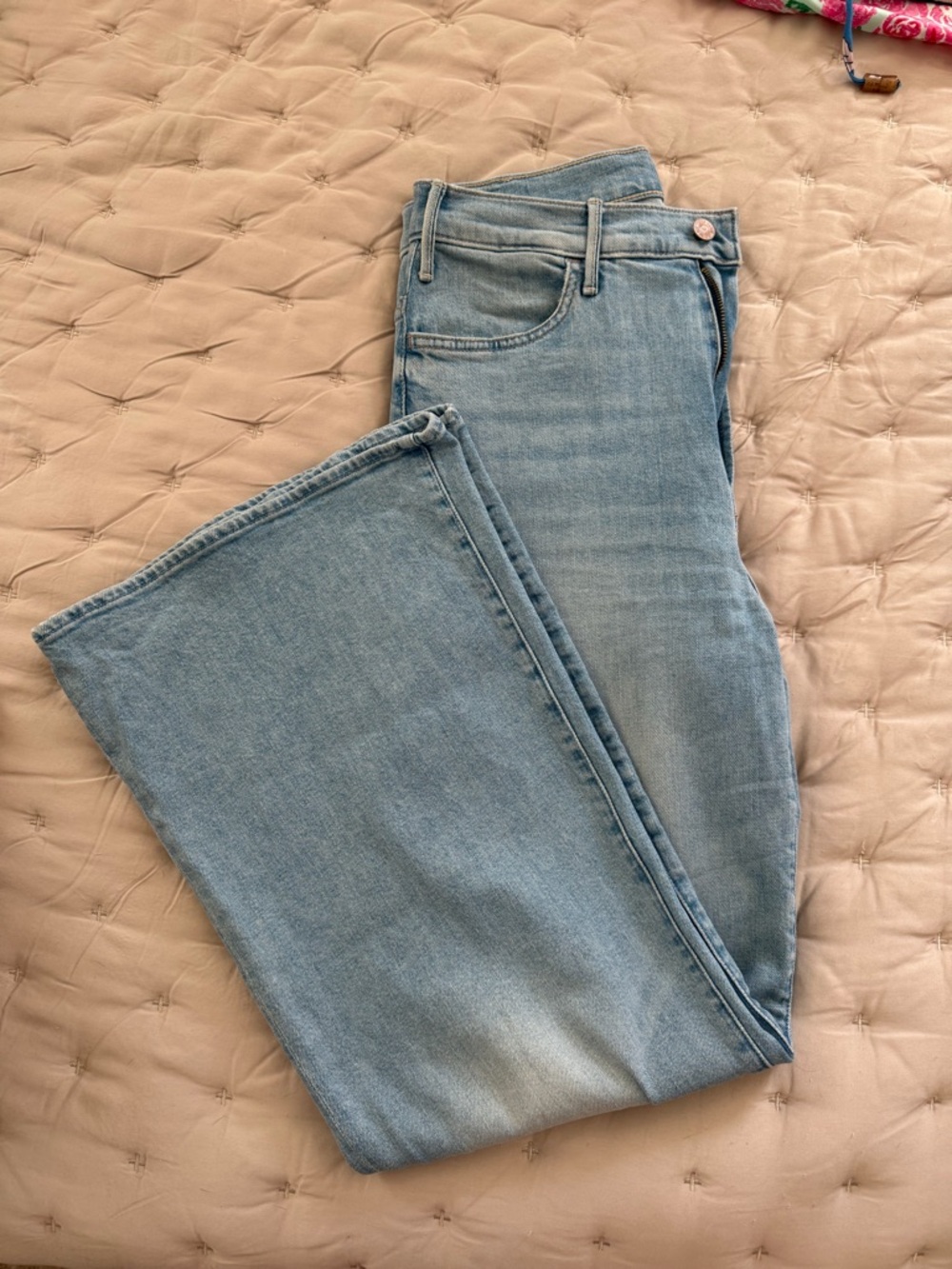MOTHER hustler roller flood Cherie Cherie wide leg flare jeans Size 28 NWOT - Picture 5 of 7